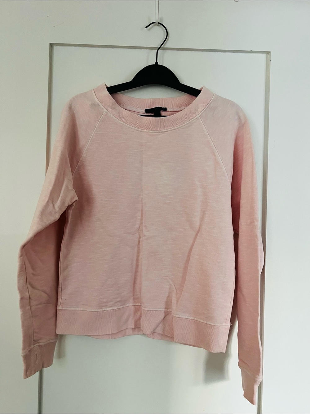 J. Crew pink sweatshirt. 100% cotton. Never worn. Size XS.